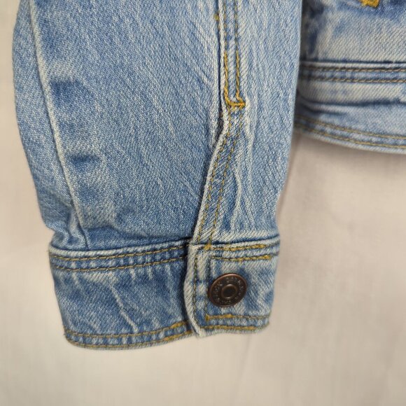 Cat & Jack Cropped Jean Jacket with Faux Fur Lining - Picture 5 of 6